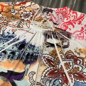 Tracy Lynn Italy Graphic Stretch Jersey Top Size S